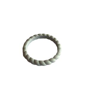 Enso Silicone Ring Unisex Size 7 Gray Rope Ring Comfortable Lightweight Modern